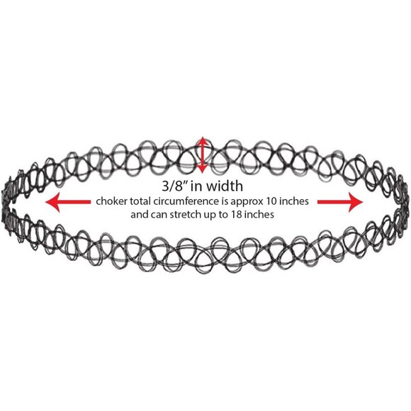 Gothic 2PC Faux Leather Choker Set – Adjustable 90s Tattoo Necklaces for Women - Picture 5 of 6